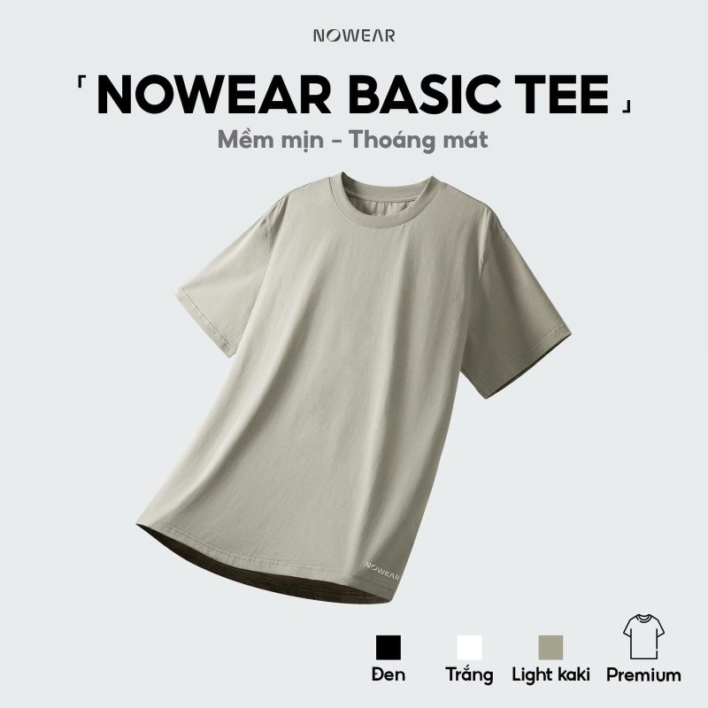 Combo 2 Áo Thun Nam Trơn NOWEAR Premium Essential